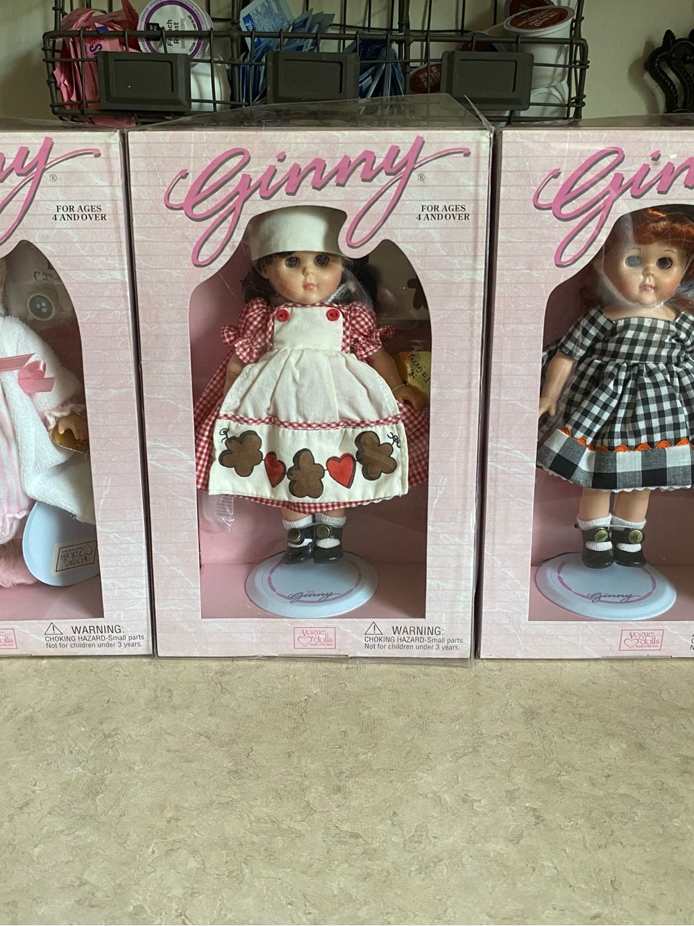 Vintage 1995 Vogue Dolls Ginny Hot Cocoa, Caramel Apples, & Gingerbread Cookies